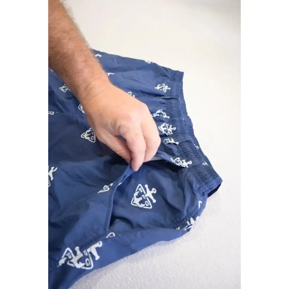 Columbia PFG Swim Trunks Omni-Shade Fishing Shorts Anchors 6